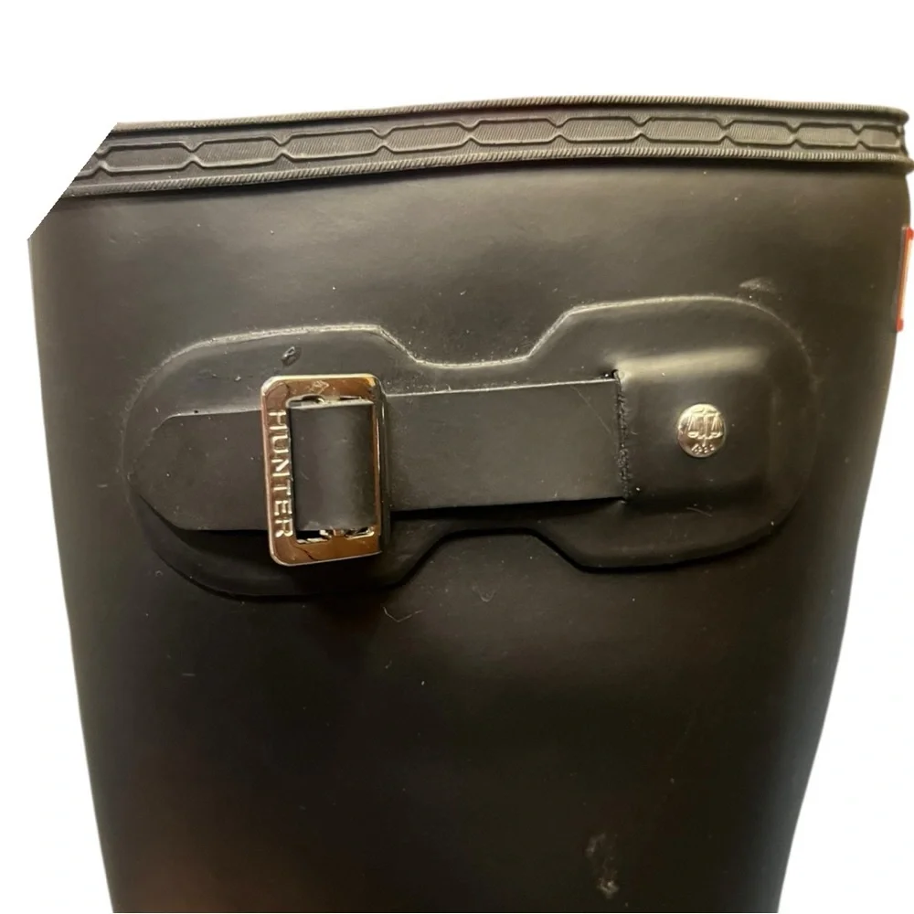 Hunter Original Tall Black Matte Rain Boots Womens Size‎ 7 Wellington Boots